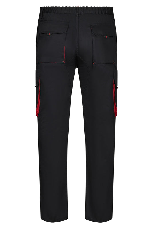 Pantaloni tercot 200g negru/rosu V103004