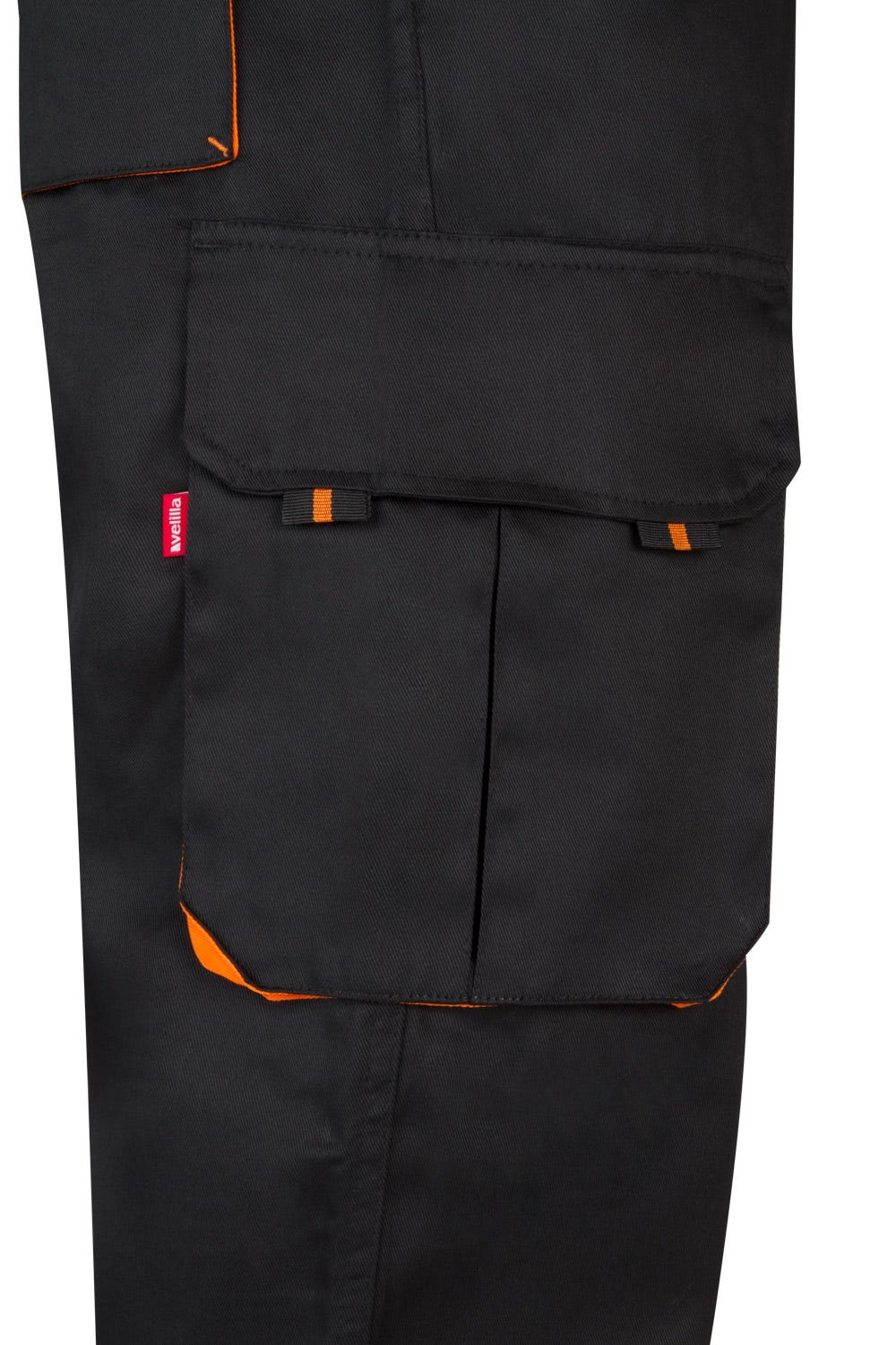 Pantaloni tercot 200g negru/portocaliu V103004