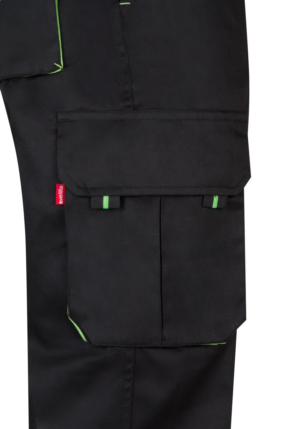 Pantaloni tercot 200g negru/verde lime V103004