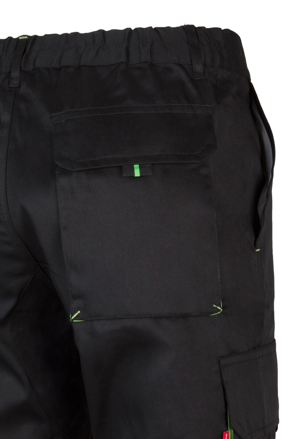 Pantaloni tercot 200g negru/verde lime V103004