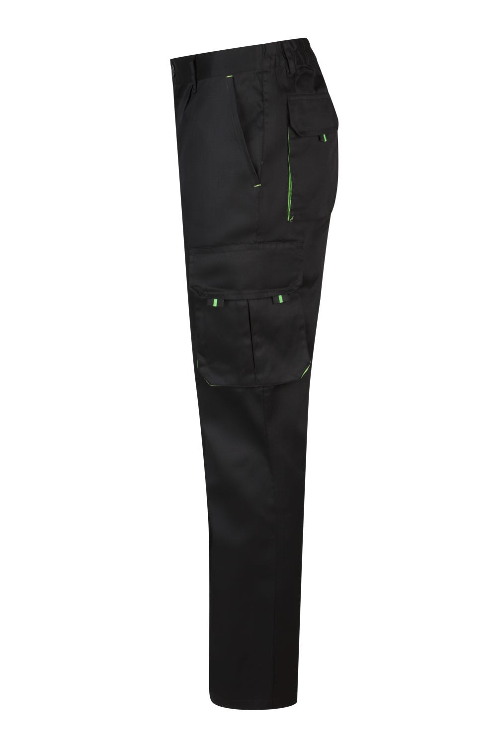 Pantaloni tercot 200g negru/verde lime V103004