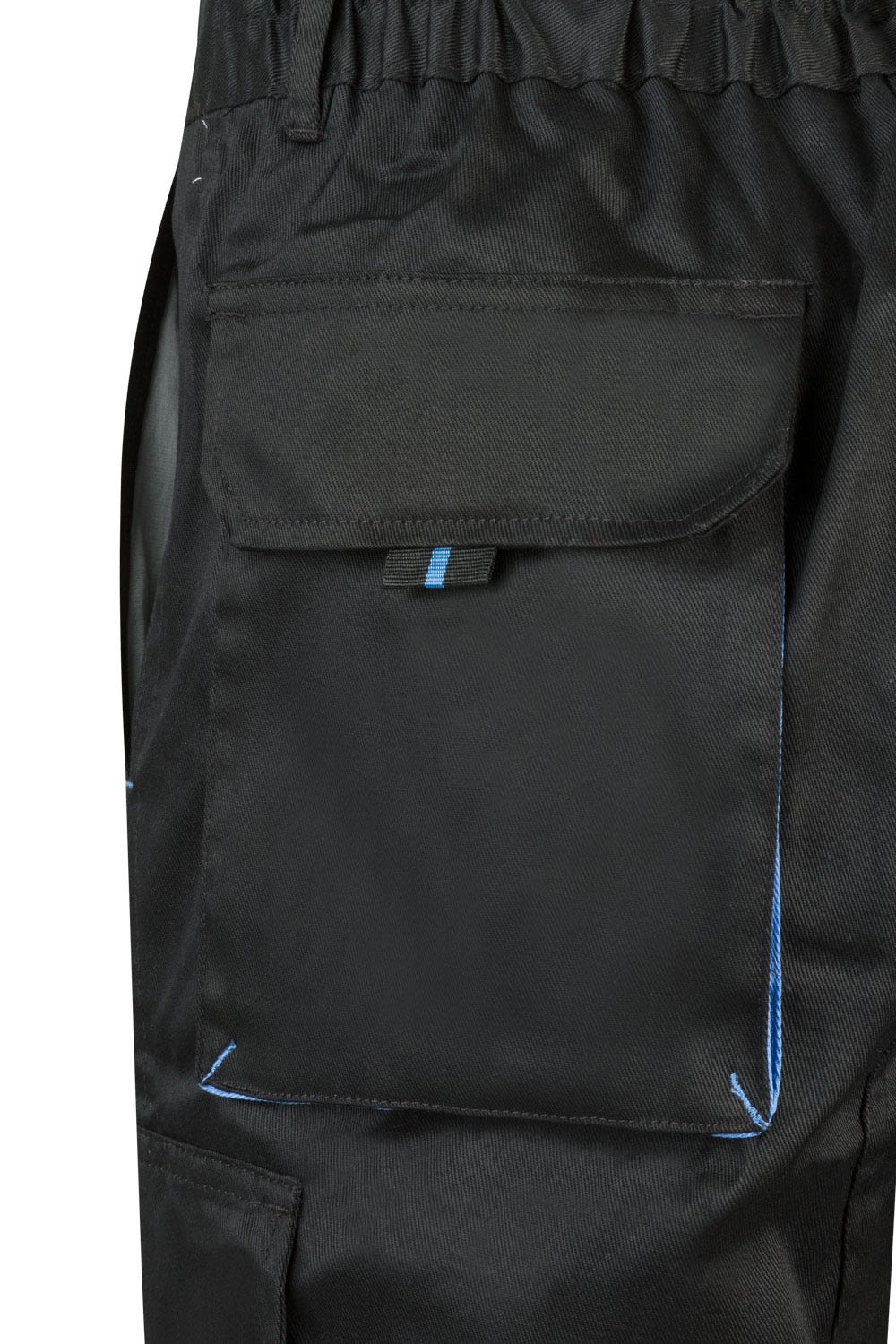 Pantaloni tercot 200g negru/albastru celest V103007