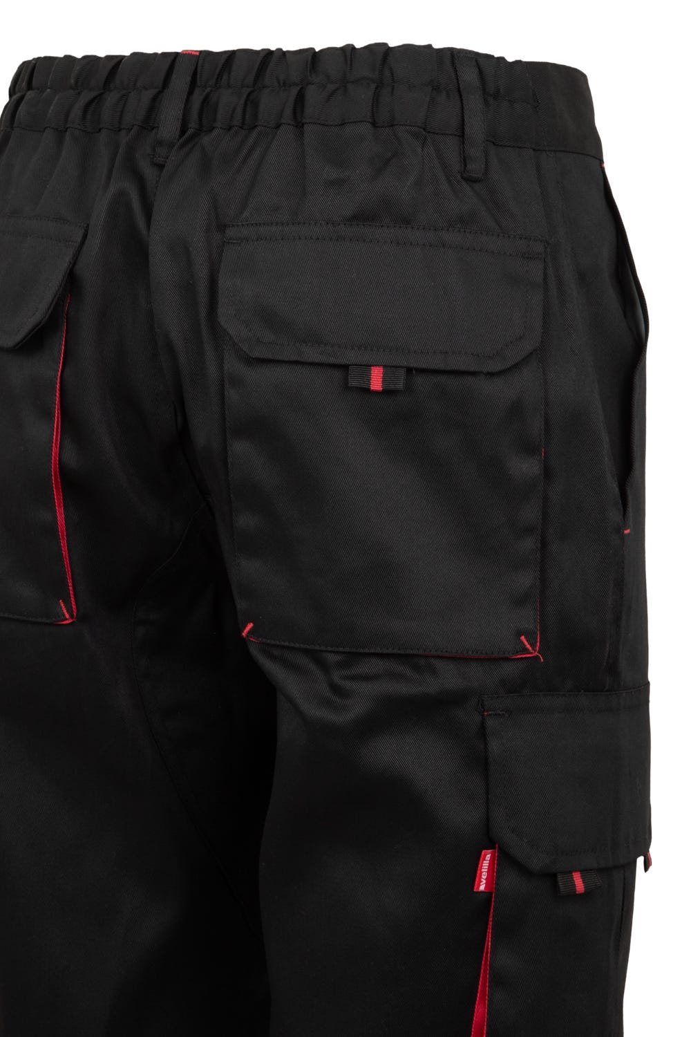 Pantaloni tercot 200g negru/rosu V103007