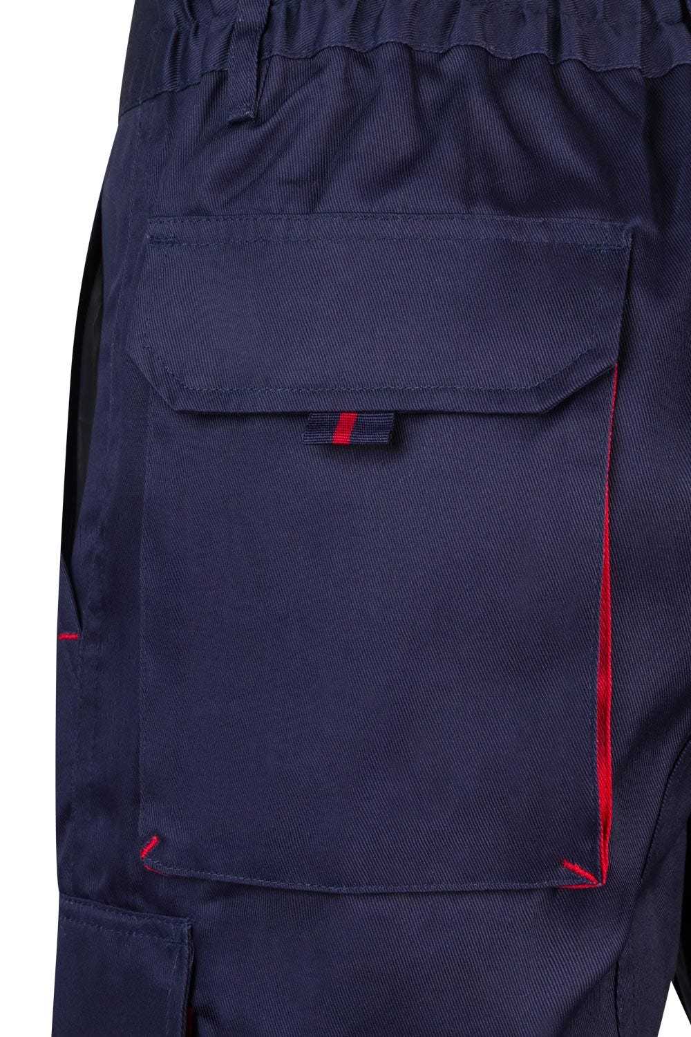 Pantaloni tercot 200g albastru marin/rosu V103007