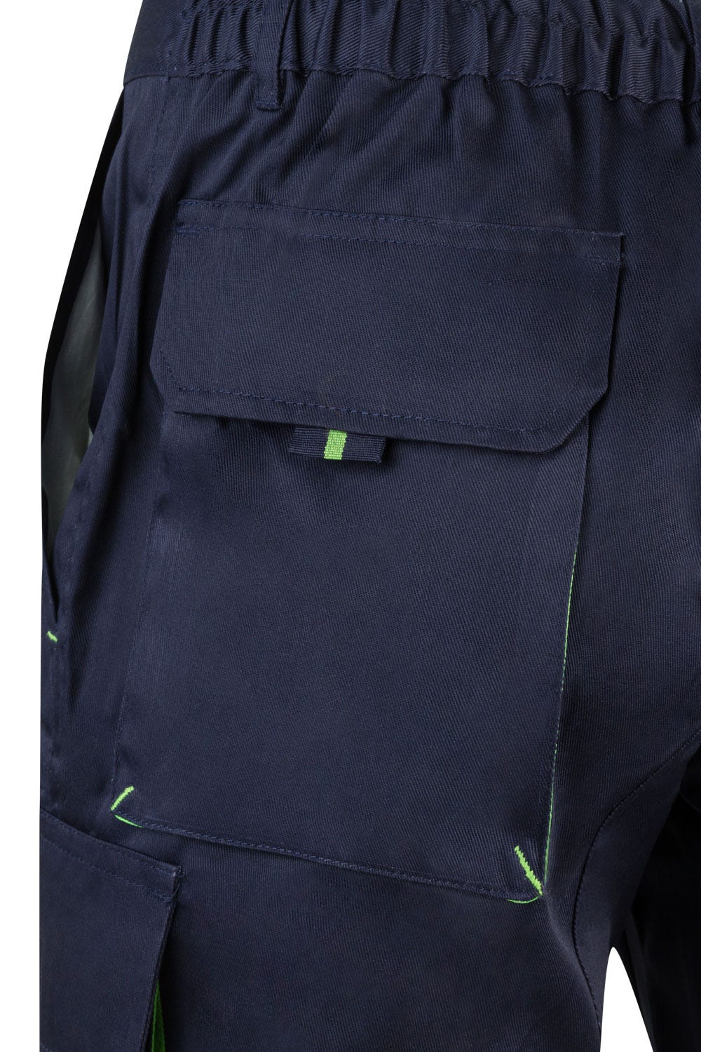 Pantaloni tercot 200g albastru marin/verde lime V103007