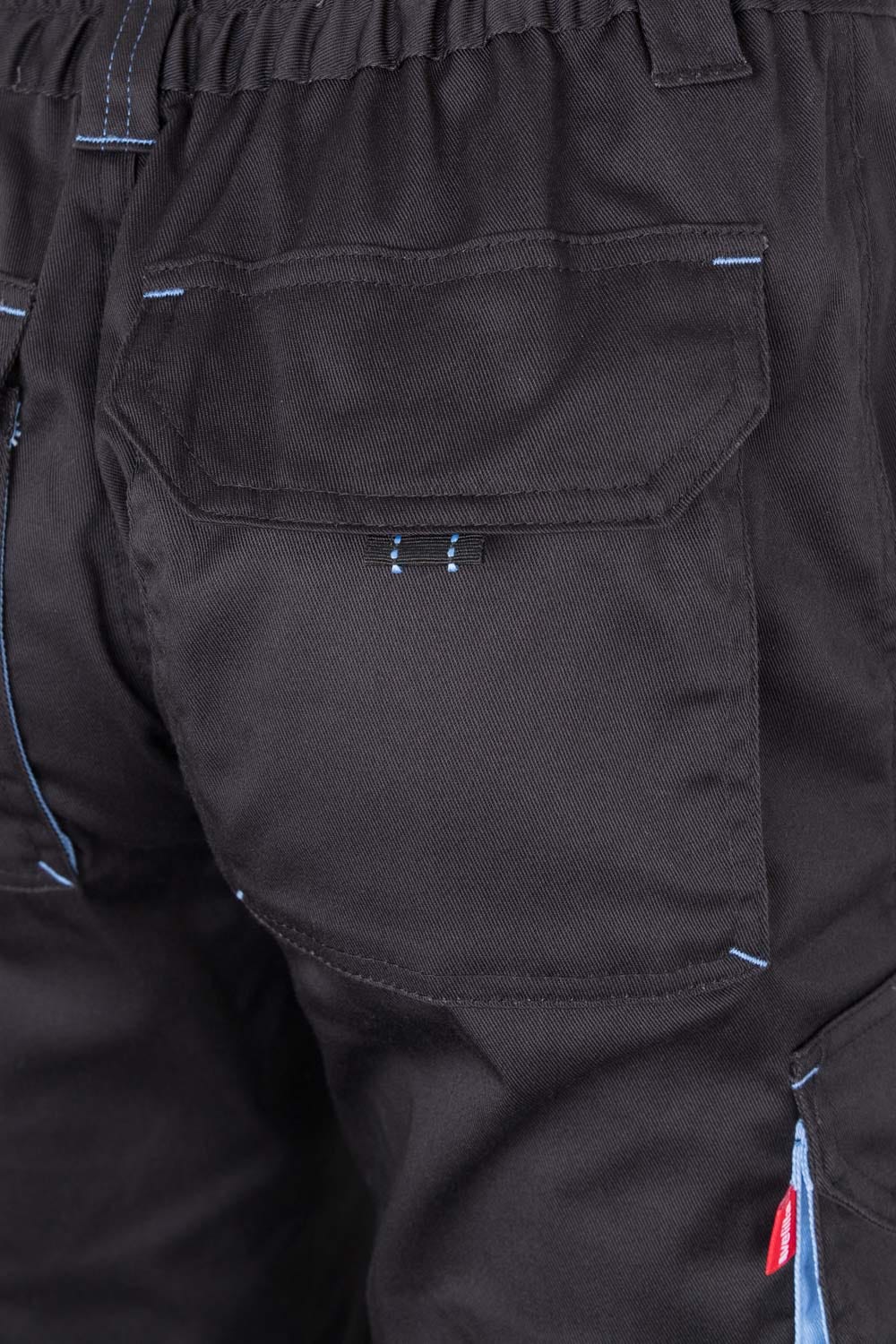 Pantaloni stretch 240g negru/albastru celest V103024S