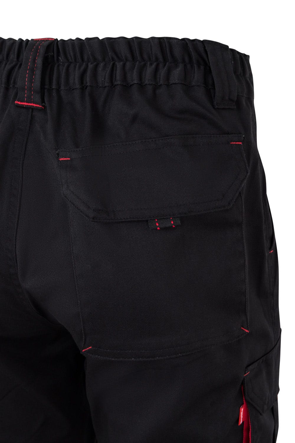 Pantaloni stretch 240g negru/rosu V103024S