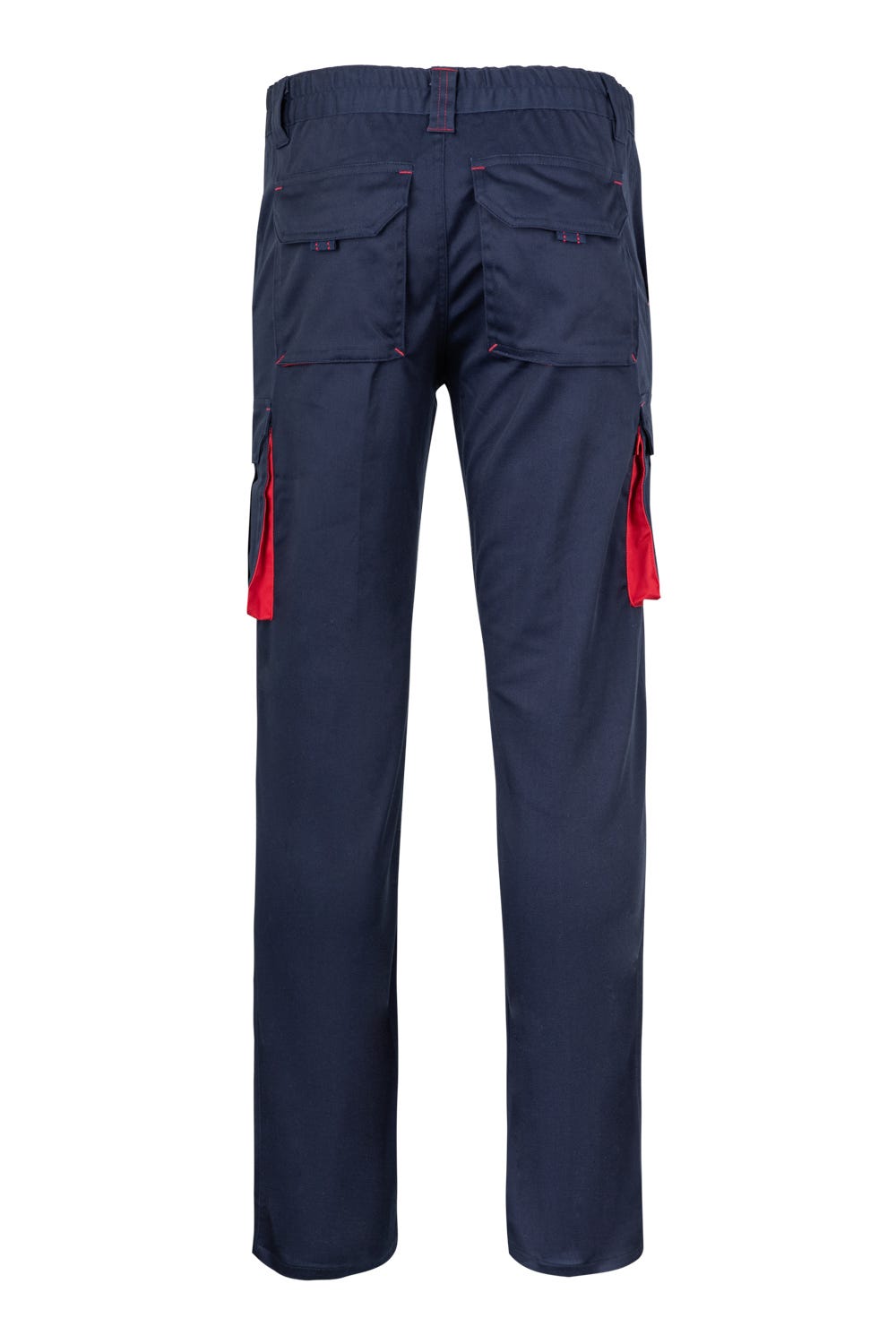 Pantaloni stretch 240g albastru marin/rosu V103024S