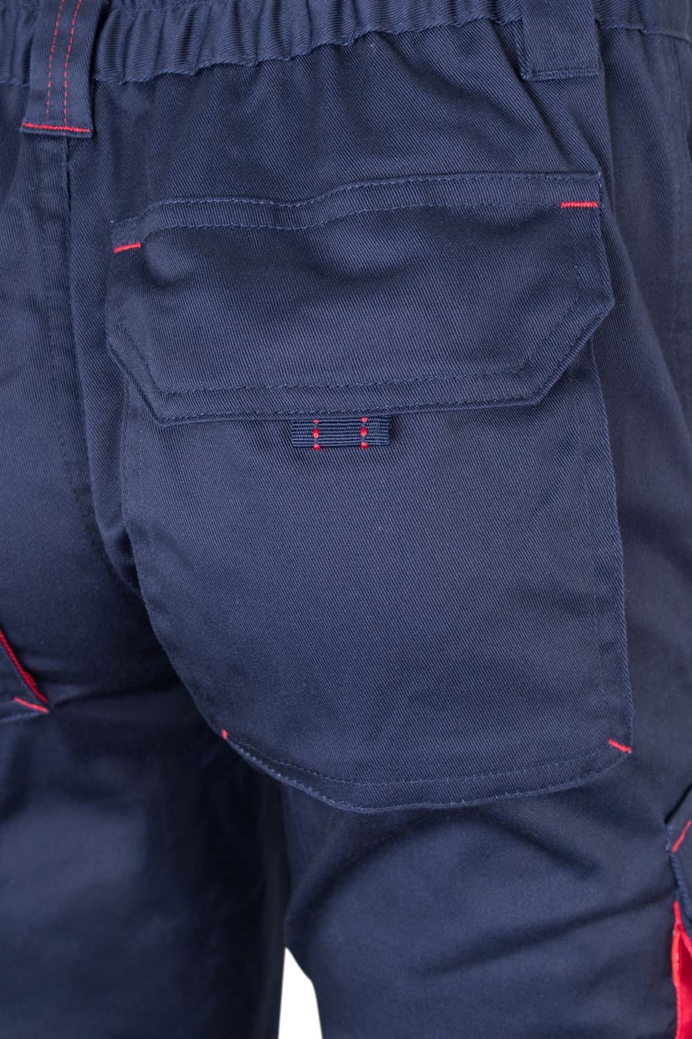 Pantaloni stretch 240g albastru marin/rosu V103024S