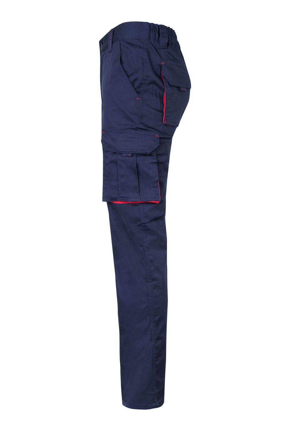 Pantaloni stretch 240g albastru marin/rosu V103024S