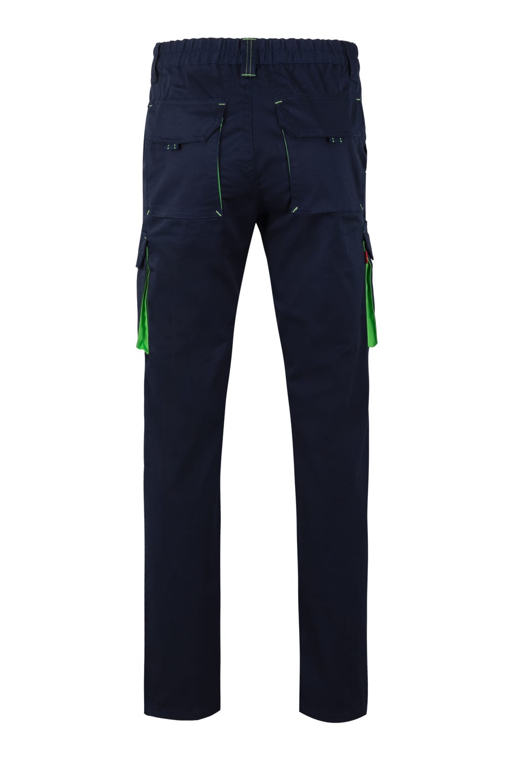 Pantaloni stretch 240g albastru marin/verde lime V103024S