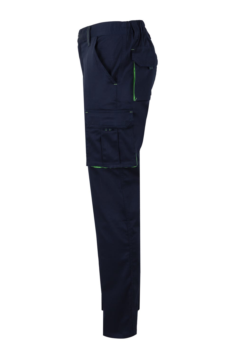 Pantaloni stretch 240g albastru marin/verde lime V103024S