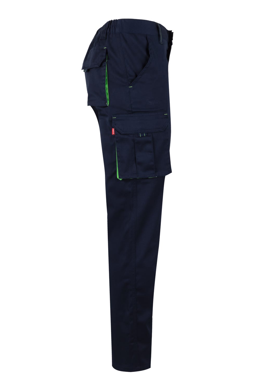 Pantaloni stretch 240g albastru marin/verde lime V103024S