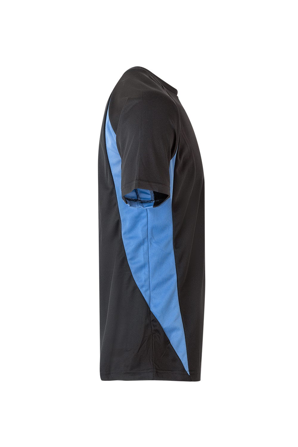 Tricou poliester 160g negru/albastru celest V105501