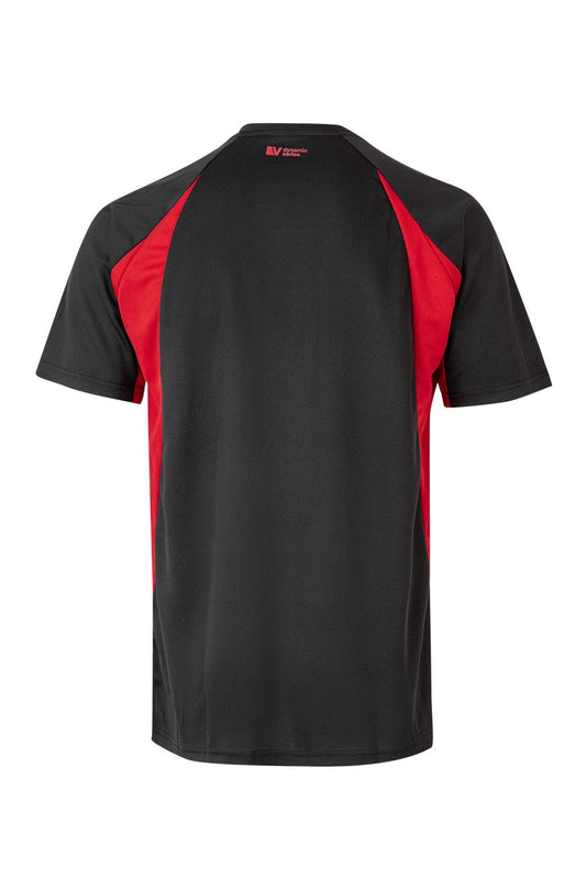 Tricou poliester 160g negru/rosu V105501