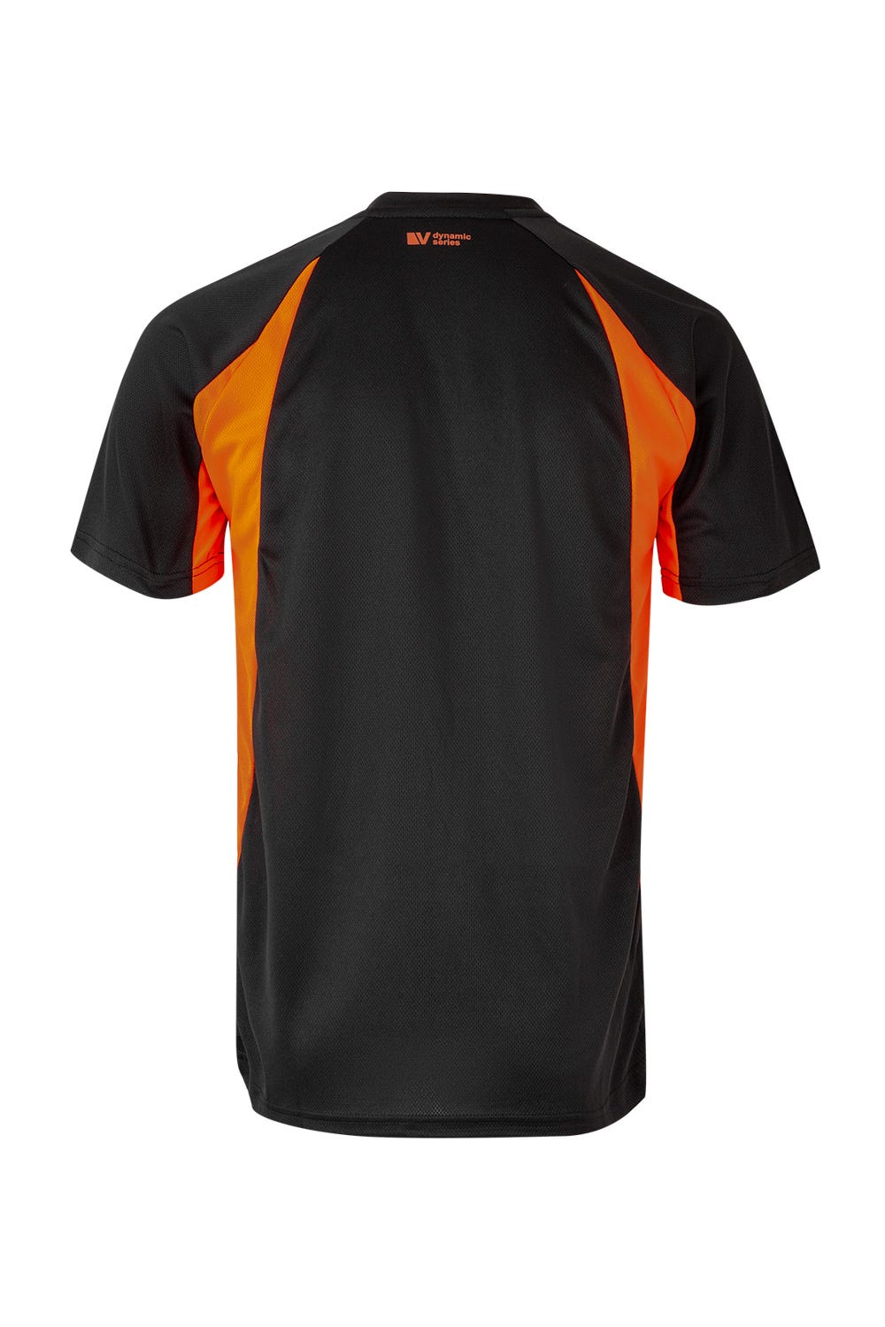 Tricou poliester 160g negru/portocaliu fluo V105501