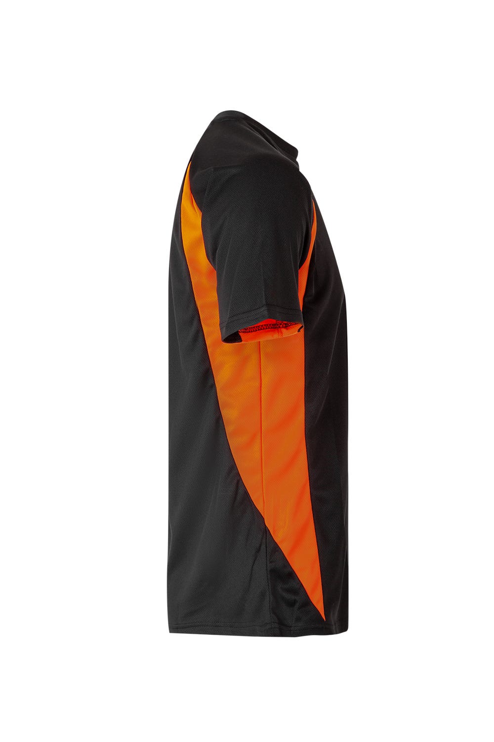 Tricou poliester 160g negru/portocaliu fluo V105501