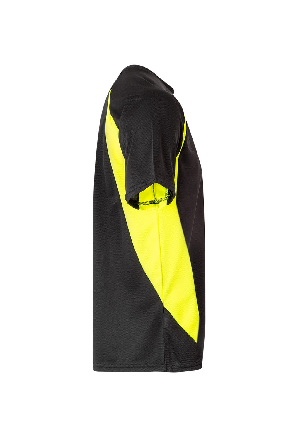Tricou poliester 160g negru/galben fluo V105501