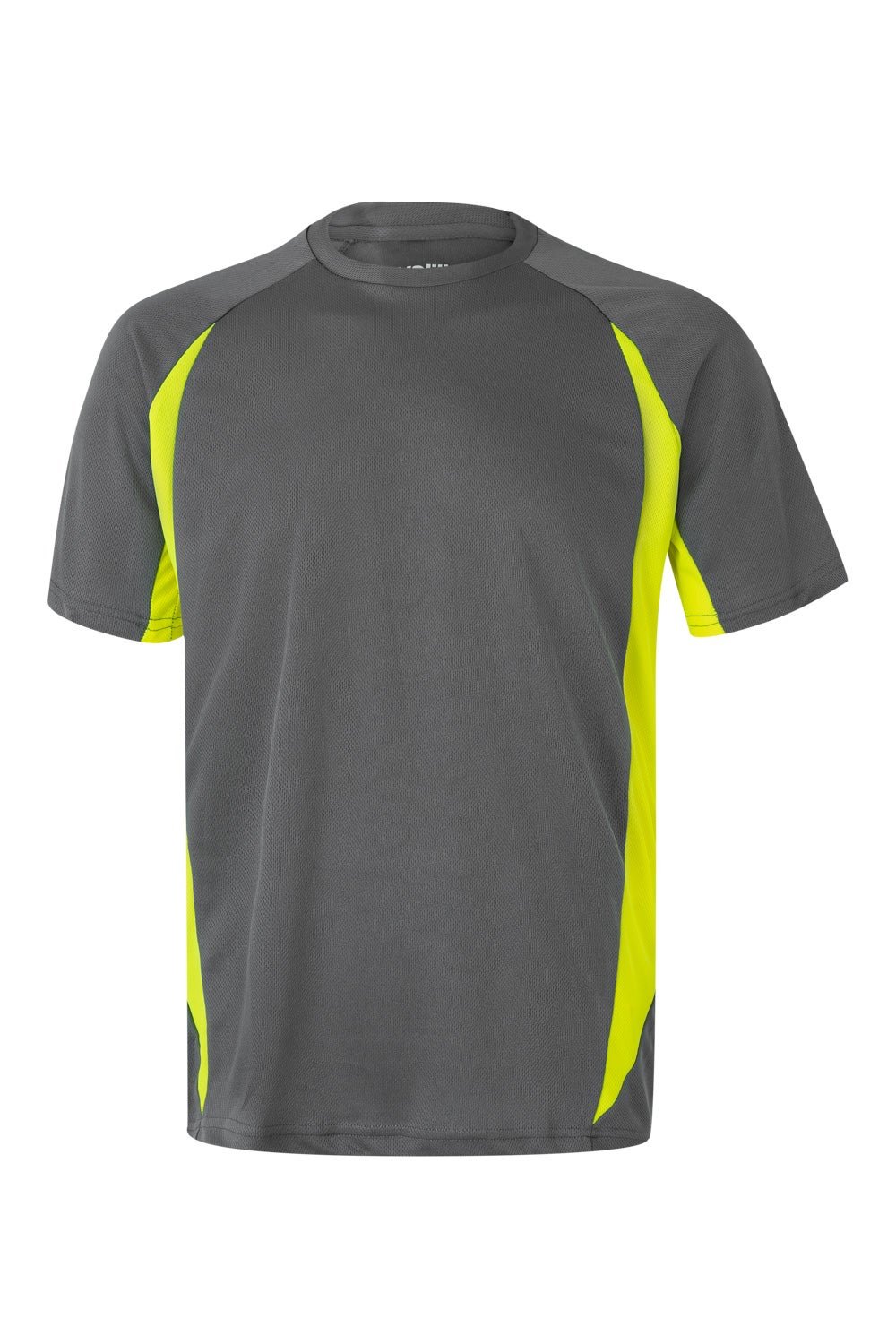 Tricou poliester 160g gri/galben V105501