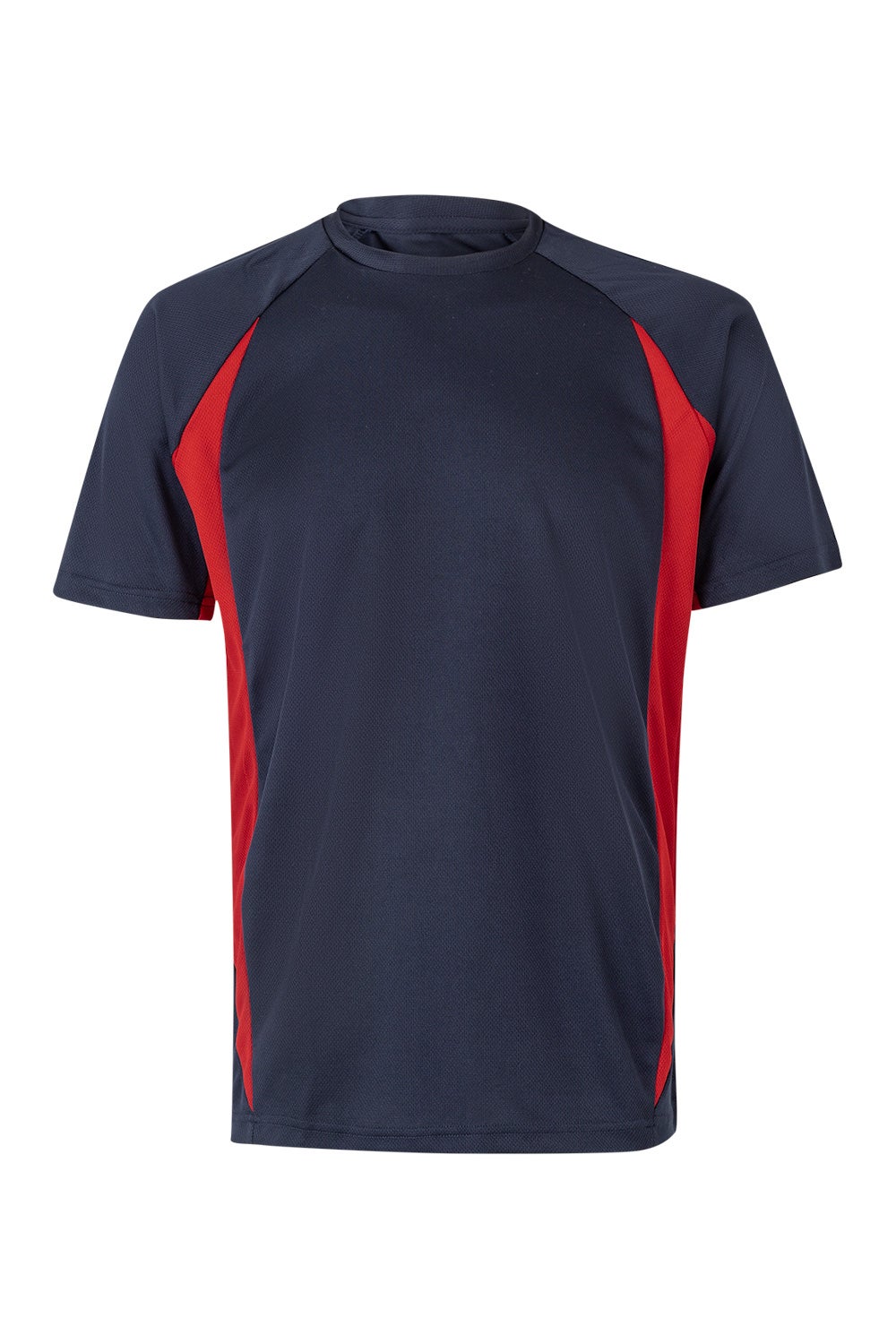 Tricou poliester 160g albastru marin/rosu V105501