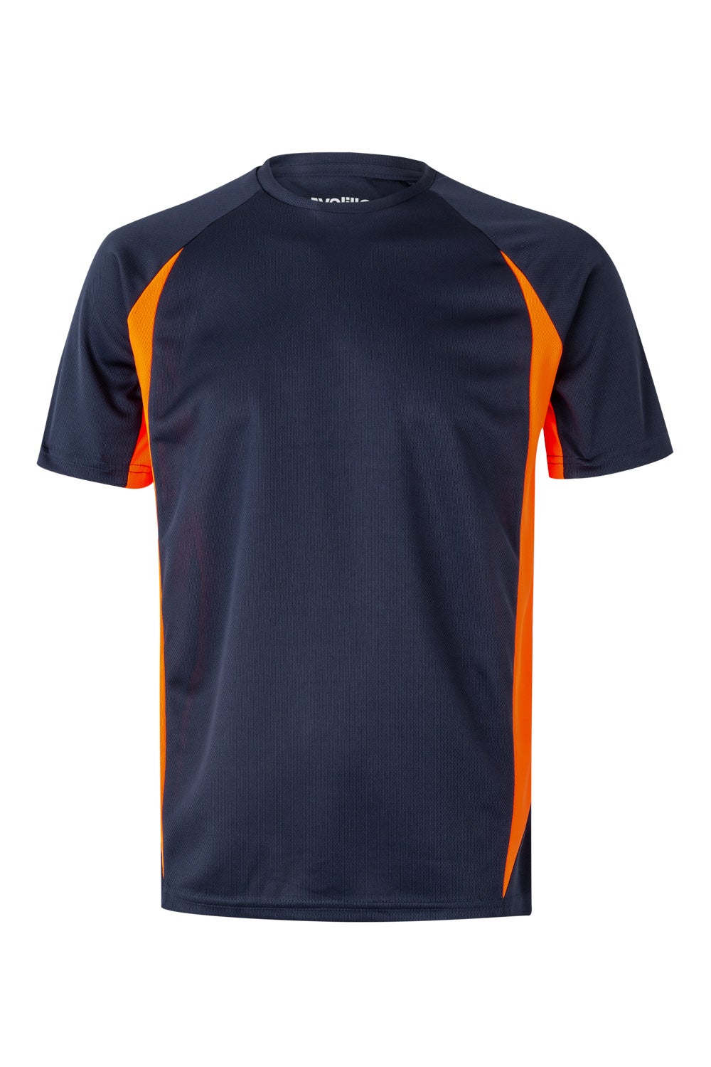 Tricou poliester 160g bleumarin/portocaliu V105501
