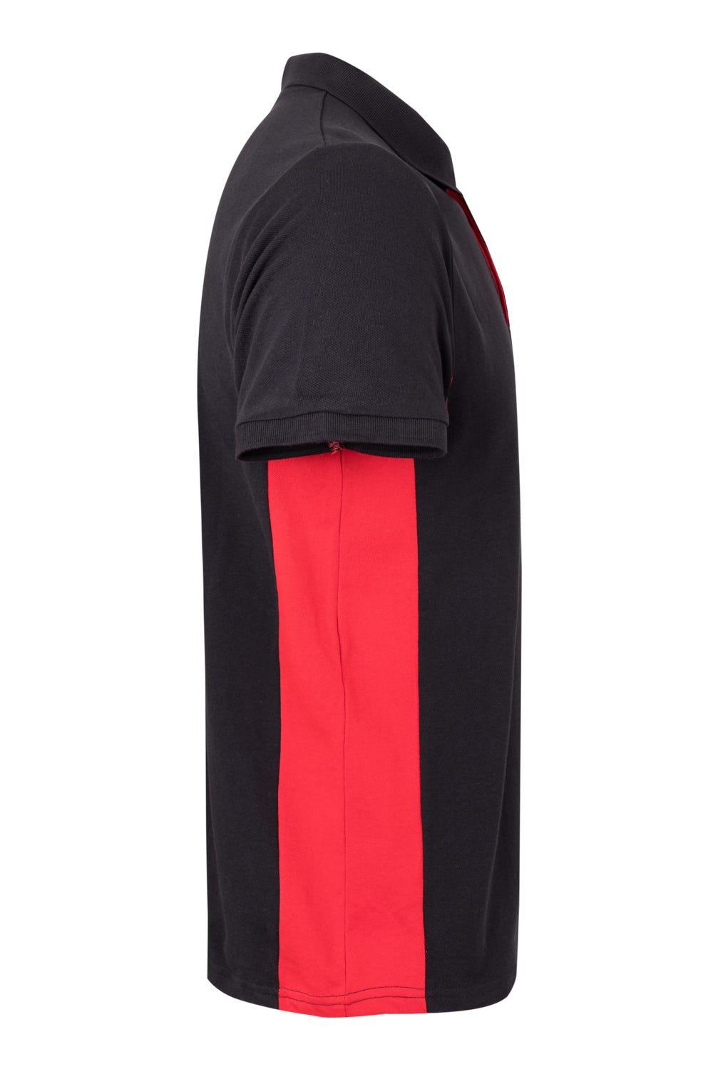 Tricou polo maneca scurta bumbac 180g negru/rosu V105504