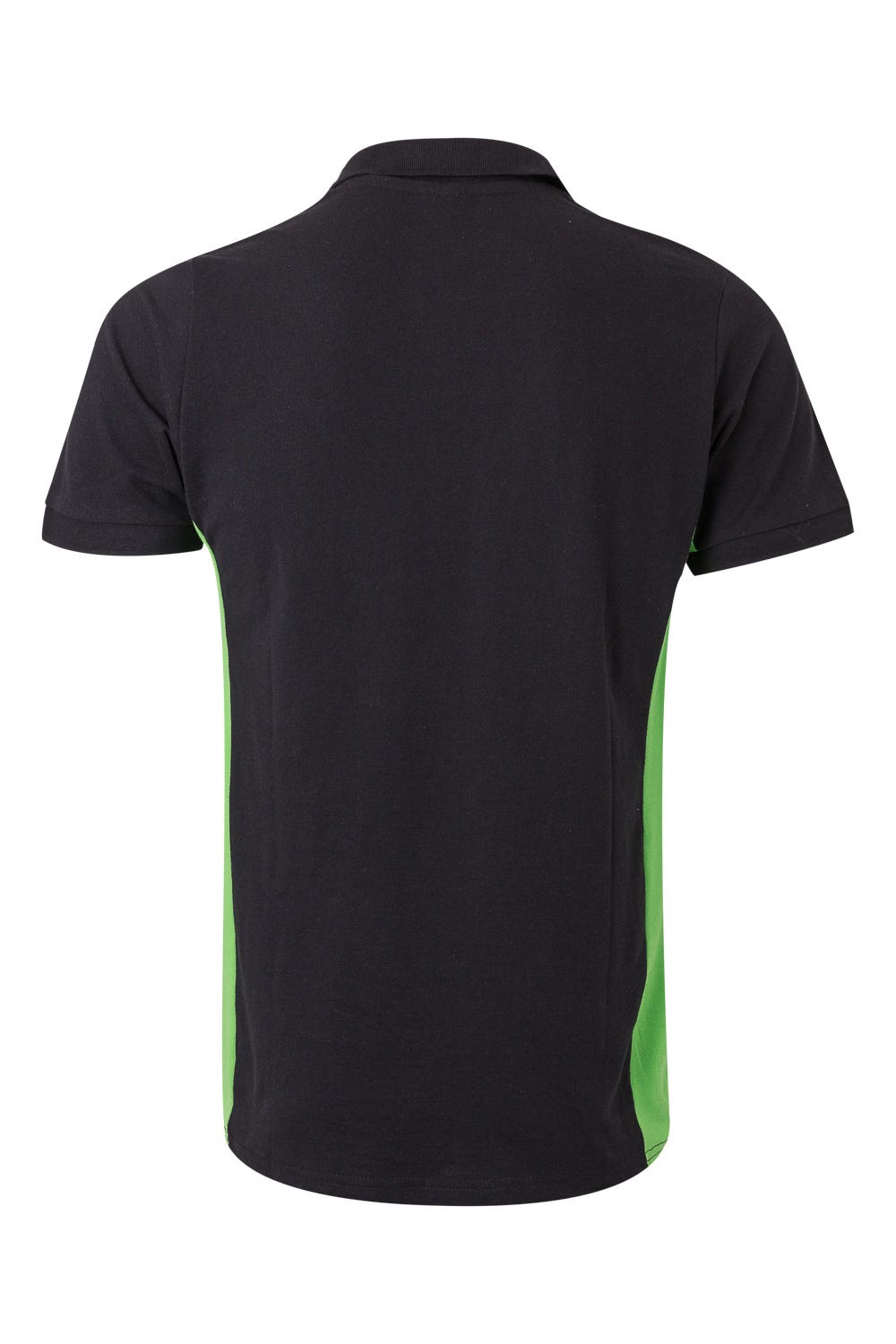 Tricou polo maneca scurta bumbac 180g negru/verde lime V105504