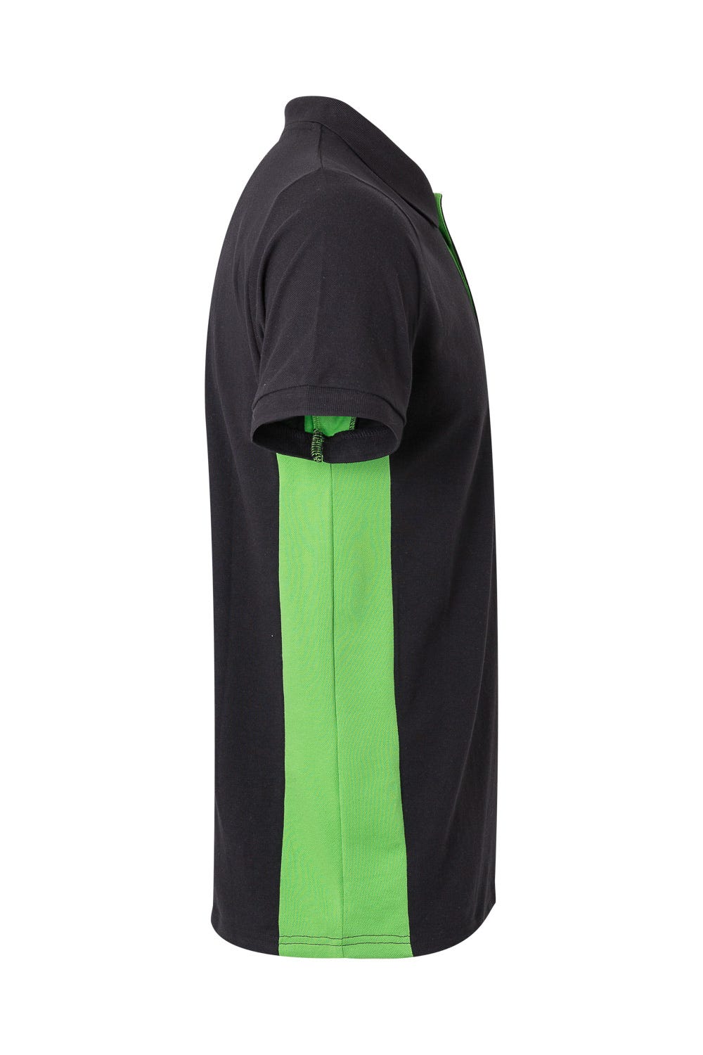 Tricou polo maneca scurta bumbac 180g negru/verde lime V105504