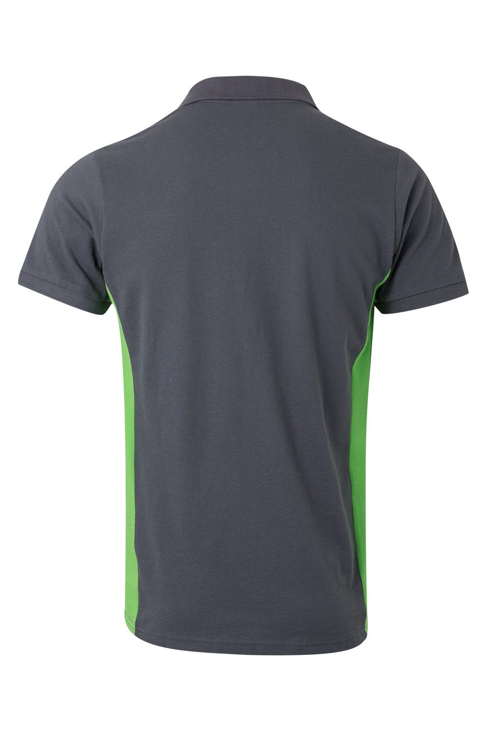 Tricou polo maneca scurta bumbac 180g gri/verde lime V105504