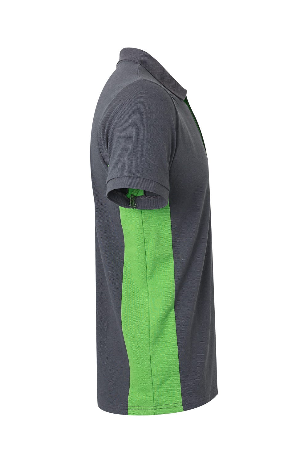 Tricou polo maneca scurta bumbac 180g gri/verde lime V105504