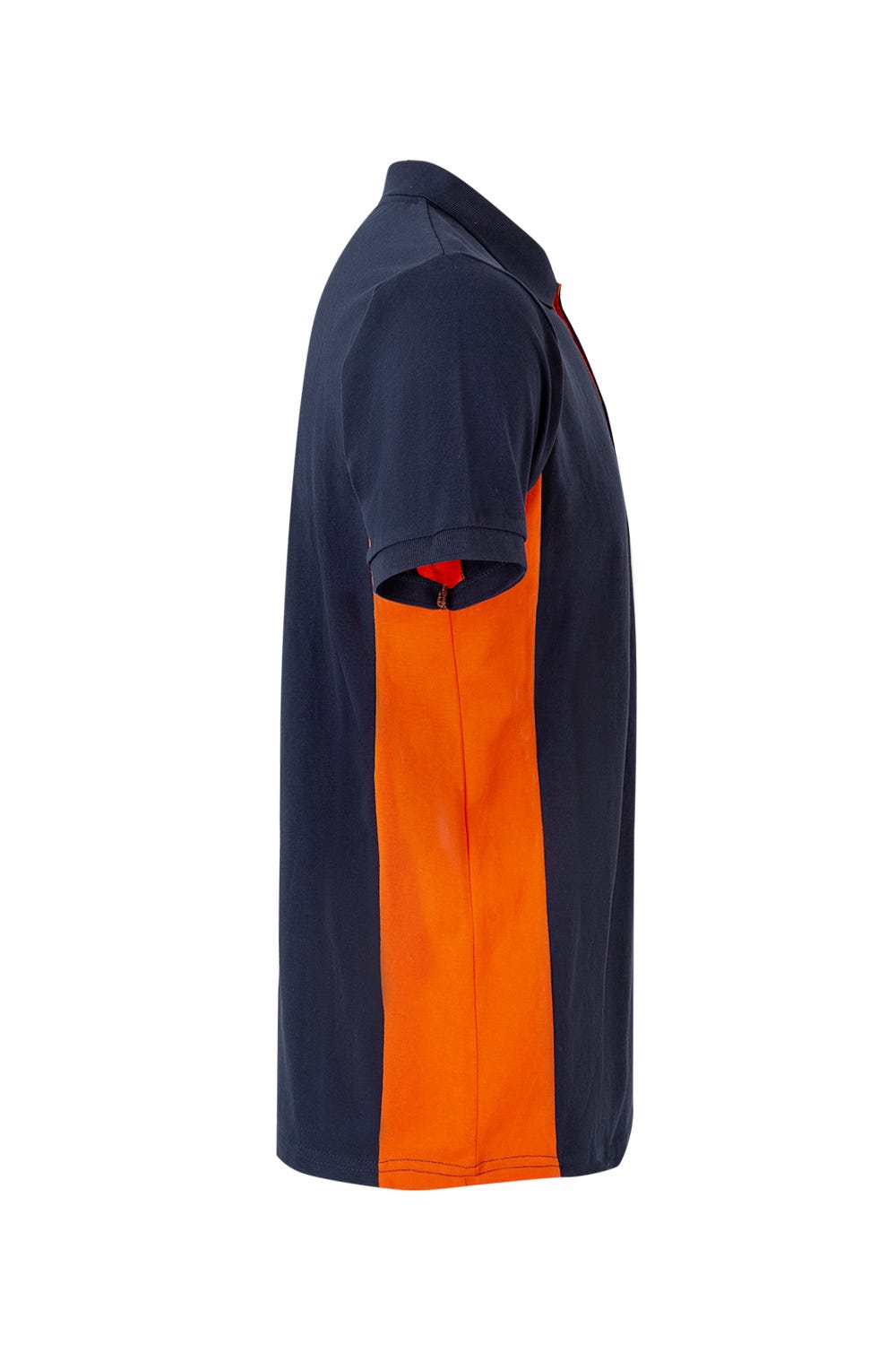 Tricou polo maneca scurta bumbac 180g albastru marin/portocaliu V105504