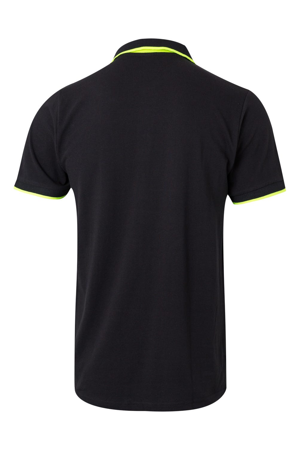 Tricou polo maneca scurta bumbac 180g negru/galben fluo V105505
