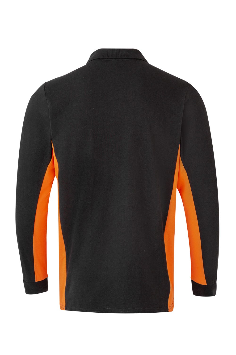Tricou polo maneca lunga bumbac 180g negru/portocaliu V105514