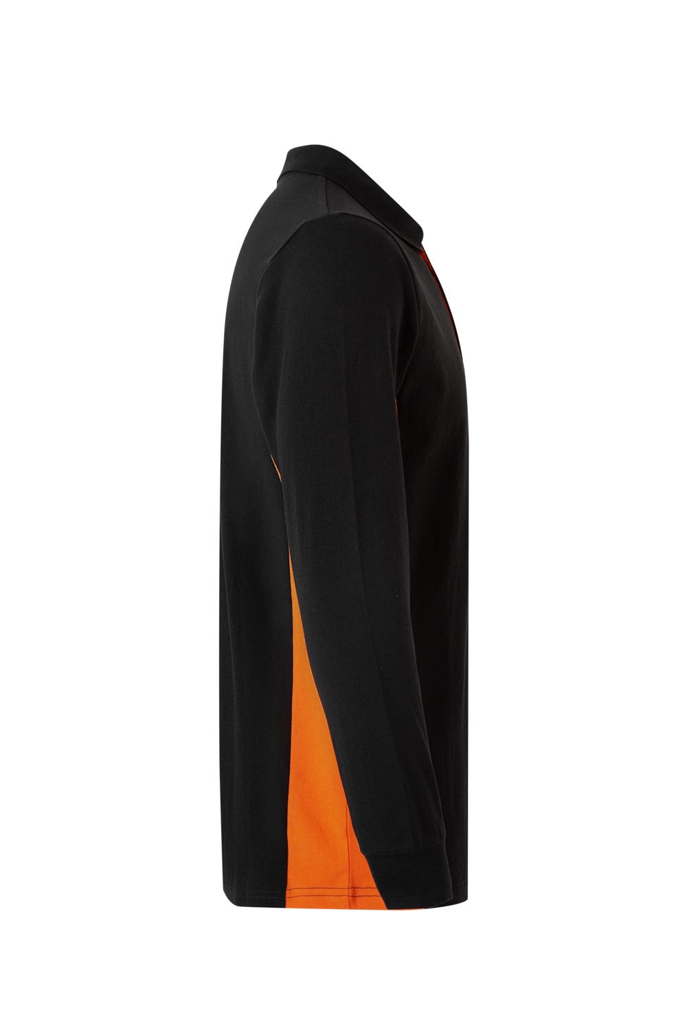 Tricou polo maneca lunga bumbac 180g negru/portocaliu V105514