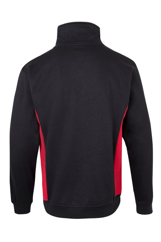 Pulover plush 260g fermoar negru/rosu V105704