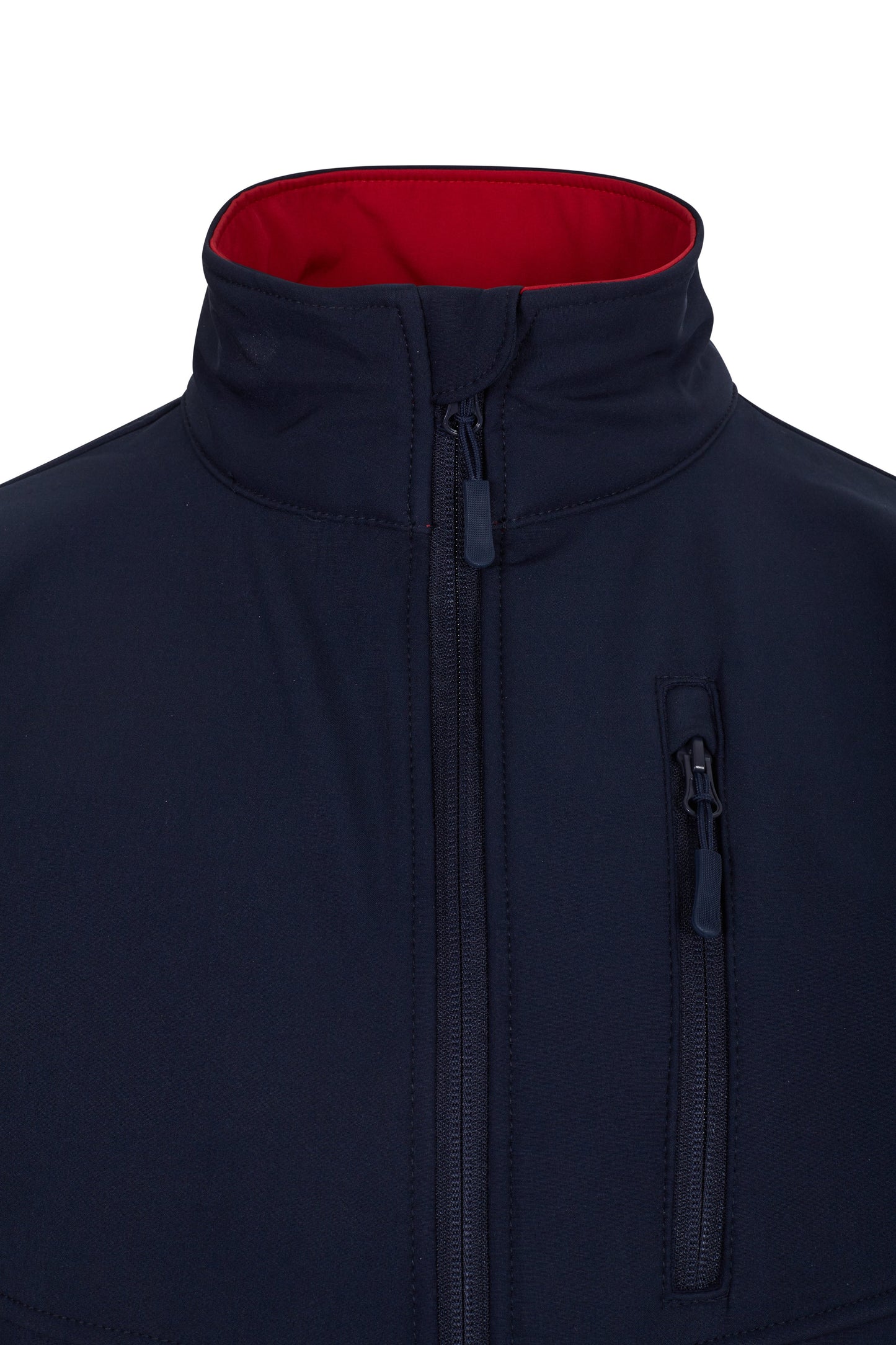 Jacheta soft shell 280g albastru marin/rosu V106004