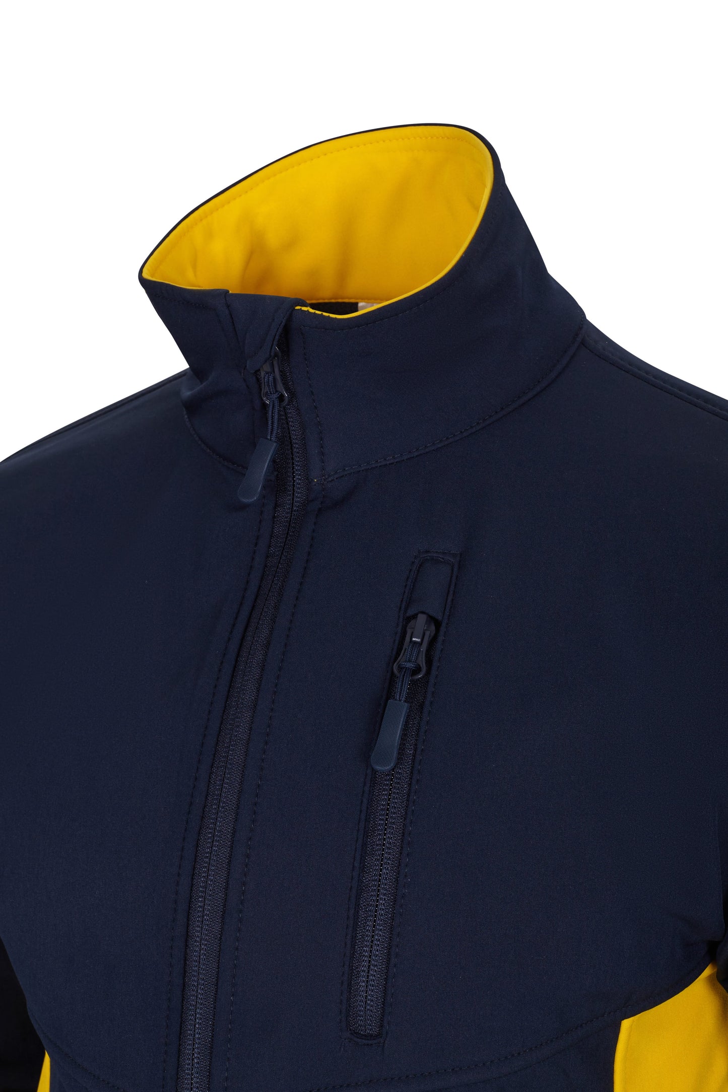 Jacheta soft shell 280g albastru marin/galben V106004