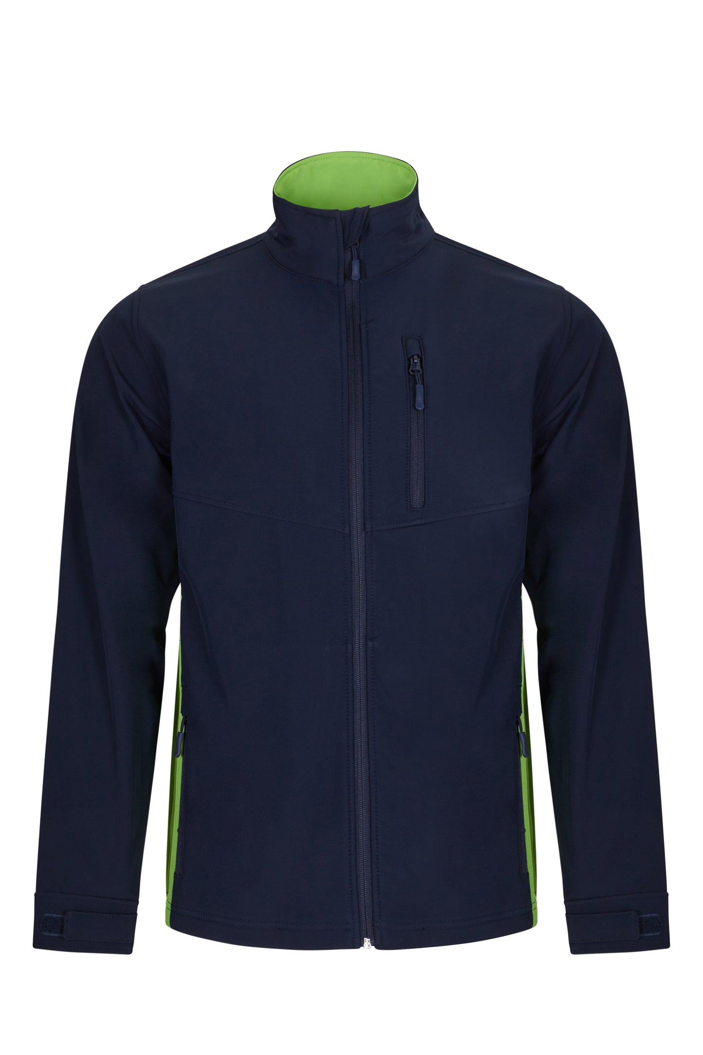 Jacheta soft shell 280g albastru marin/verde lime V106004