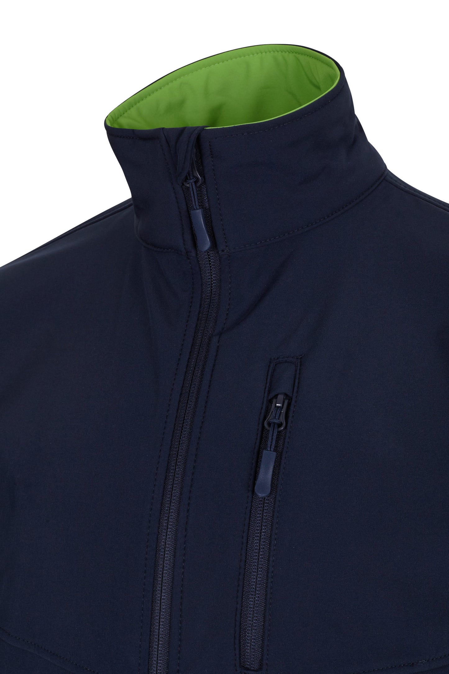 Jacheta soft shell 280g albastru marin/verde lime V106004