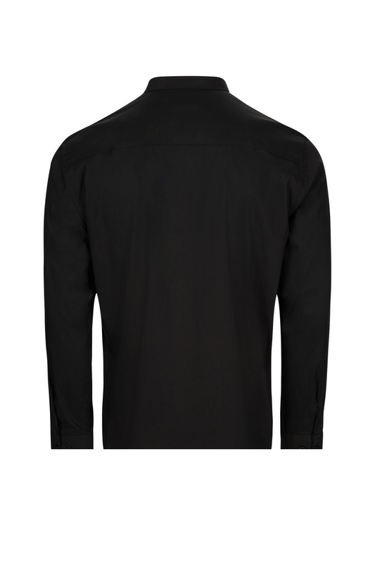 Camasa poplin stretch 115g maneca lunga barbat negru V405013S