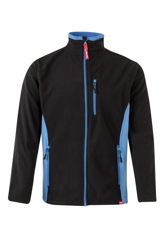 Jacheta fleece microfibra 220g negru/albastru celest V201504