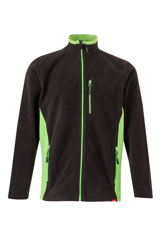 Jacheta fleece microfibra 220g negru/verde lime V201504