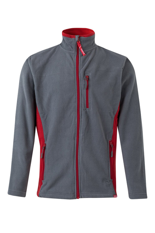 Jacheta fleece microfibra 220g gri/rosu V201504