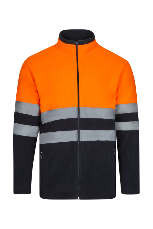 Jacheta reflectorizanta fleece 250g bleumarin/portocaliu V301503