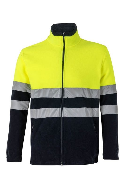 Jacheta reflectorizanta fleece 250g bleumarin/galben V301503