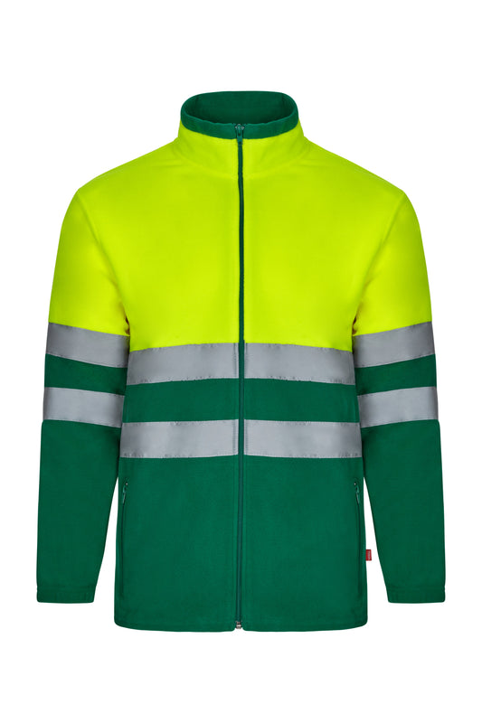 Jacheta reflectorizanta fleece 250g verde/galben V301503