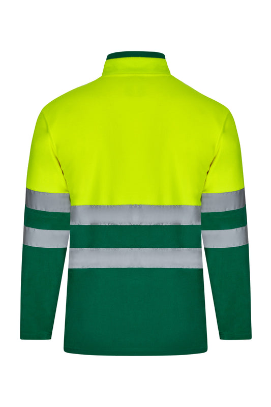 Jacheta reflectorizanta fleece 250g verde/galben V301503