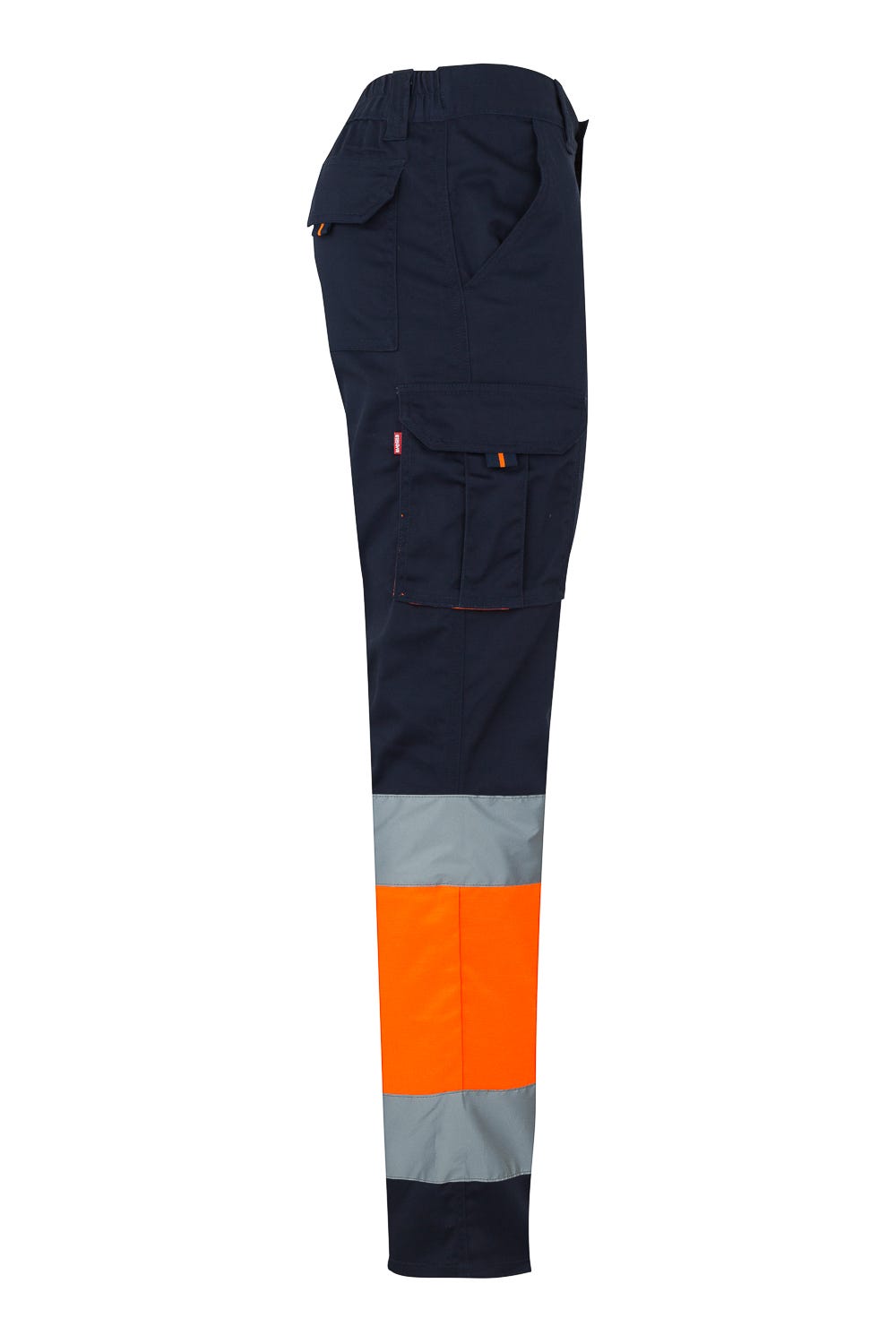 Pantaloni reflectorizanti stretch 240g bleumarin/portocaliu V303002S