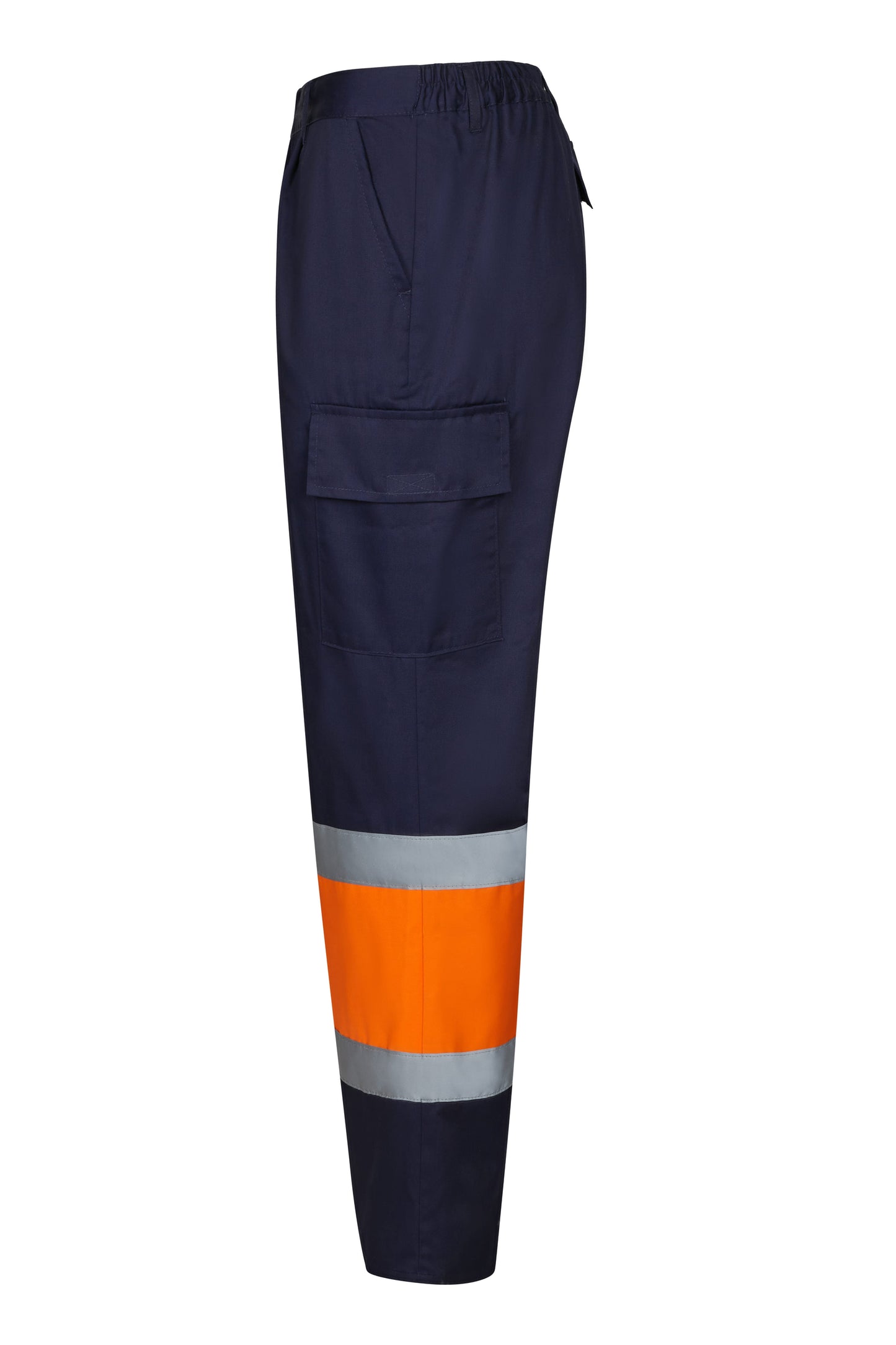 Pantaloni reflectorizanti tercot 190g bleumarin/portocaliu V303003