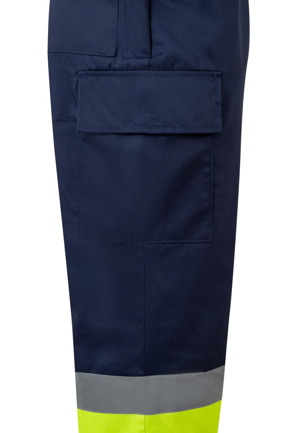 Pantaloni reflectorizanti tercot 190g bleumarin/galben V303003